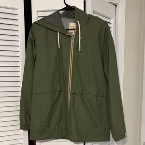 Weatherproof Olive Hooded Raincoat